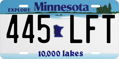 MN license plate 445LFT