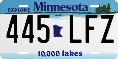 MN license plate 445LFZ