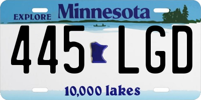 MN license plate 445LGD