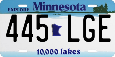MN license plate 445LGE