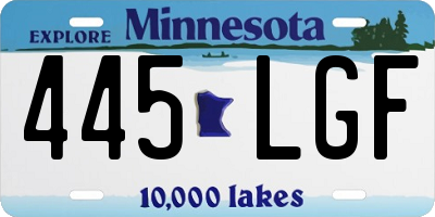 MN license plate 445LGF