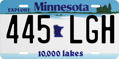 MN license plate 445LGH