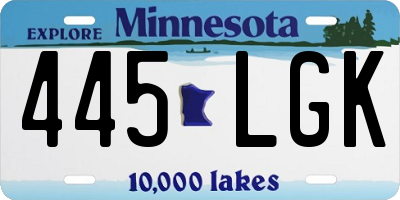 MN license plate 445LGK