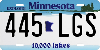 MN license plate 445LGS