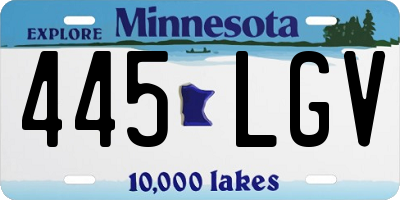 MN license plate 445LGV