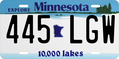 MN license plate 445LGW