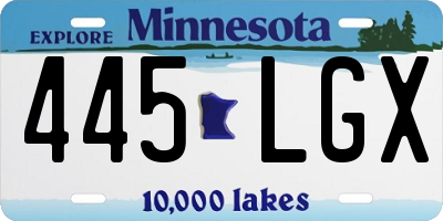 MN license plate 445LGX