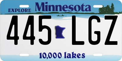 MN license plate 445LGZ