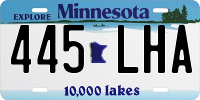 MN license plate 445LHA