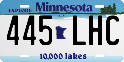 MN license plate 445LHC