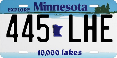 MN license plate 445LHE