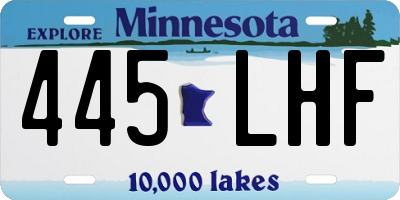 MN license plate 445LHF