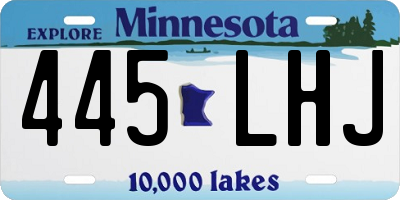 MN license plate 445LHJ