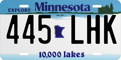 MN license plate 445LHK