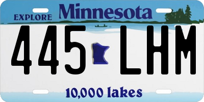 MN license plate 445LHM
