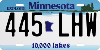MN license plate 445LHW