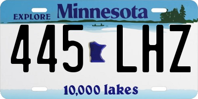 MN license plate 445LHZ
