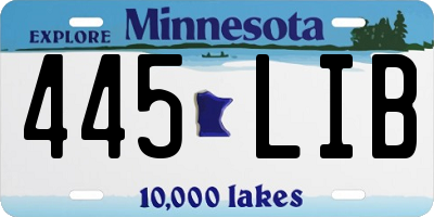 MN license plate 445LIB