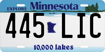 MN license plate 445LIC