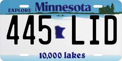 MN license plate 445LID