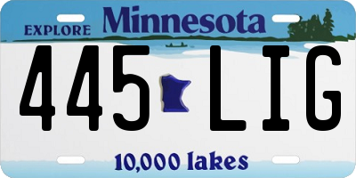 MN license plate 445LIG