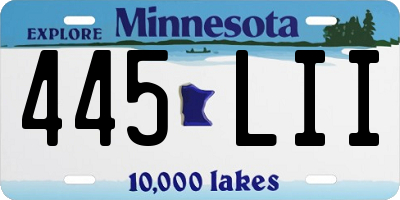 MN license plate 445LII