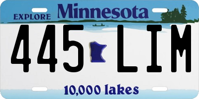MN license plate 445LIM