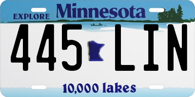MN license plate 445LIN