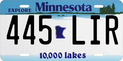 MN license plate 445LIR