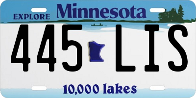 MN license plate 445LIS