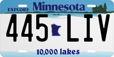 MN license plate 445LIV