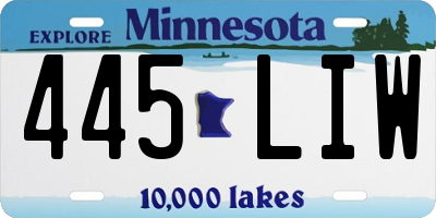 MN license plate 445LIW