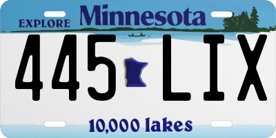 MN license plate 445LIX