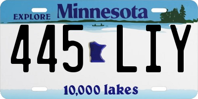 MN license plate 445LIY