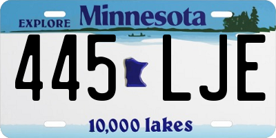 MN license plate 445LJE