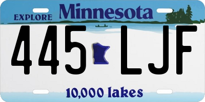 MN license plate 445LJF
