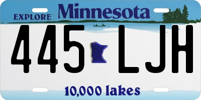 MN license plate 445LJH