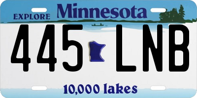 MN license plate 445LNB