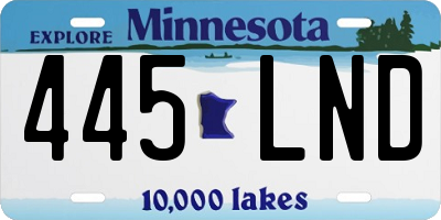 MN license plate 445LND