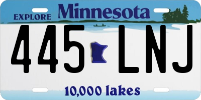 MN license plate 445LNJ