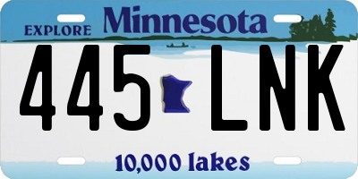 MN license plate 445LNK