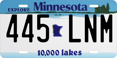 MN license plate 445LNM