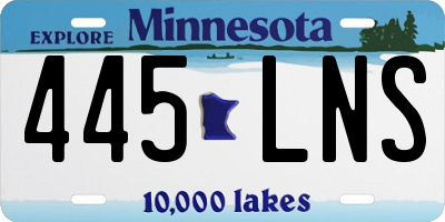 MN license plate 445LNS