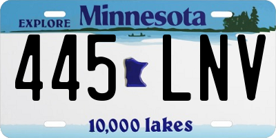 MN license plate 445LNV