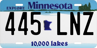 MN license plate 445LNZ