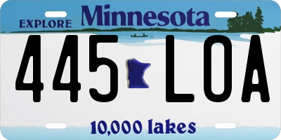 MN license plate 445LOA