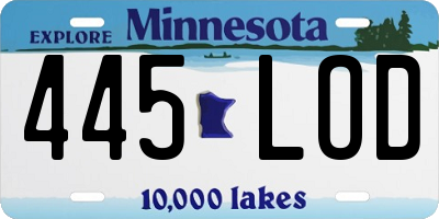 MN license plate 445LOD