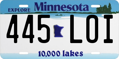 MN license plate 445LOI