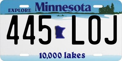 MN license plate 445LOJ