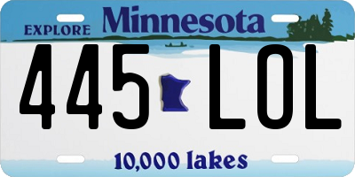 MN license plate 445LOL